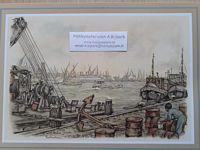 3D Schilderij Anton Pieck Rotterdam haven OP=OP - Klik op de afbeelding om het venster te sluiten
